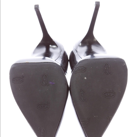 Saint Laurent Pointed-Toe Patent Leather Pumps - Picture 5 of 5